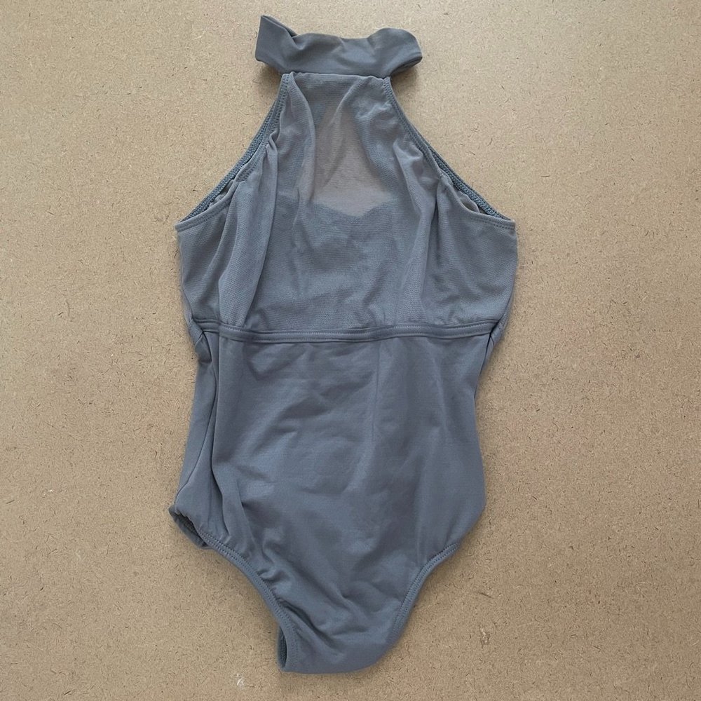 Motionwear High Neck Mesh Grey Leotard